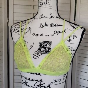 Victoria Secret yellow neon bikini top size S padded
